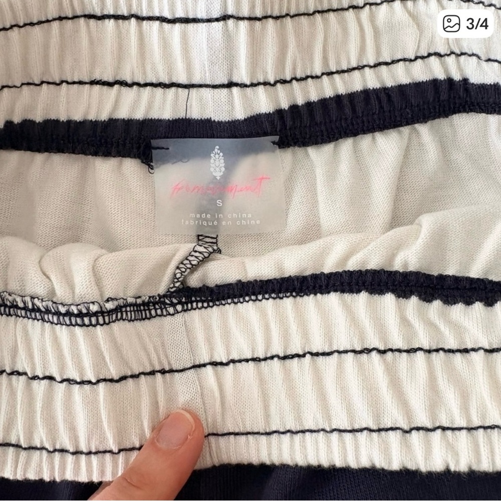 FREE PEOPLE retro rugby set NAVY/WHITE - Picture 5 of 6